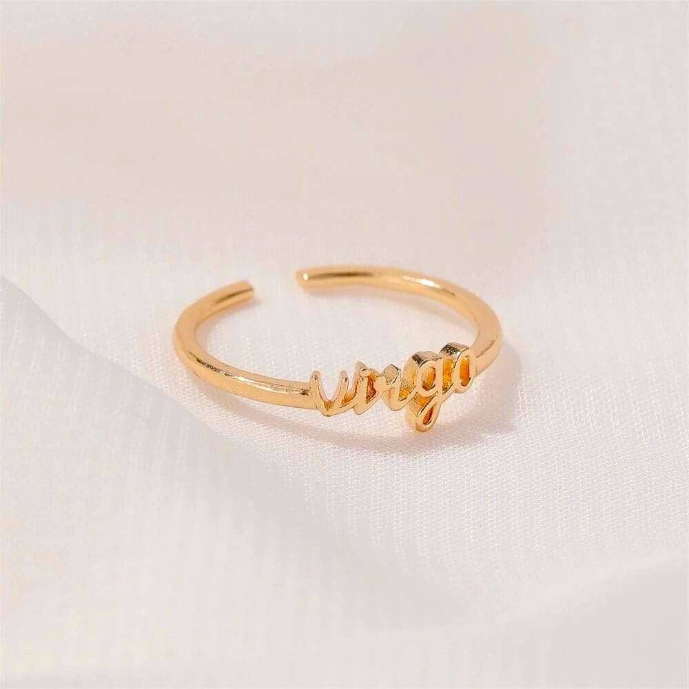 Virgo Boho Minimalist Zodiac Sign Cute Simple Ring - Picture 1 of 10